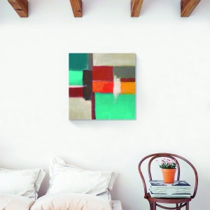 Tablou canvas abstract multicolor 60x60 cm