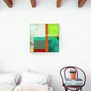 Tablou canvas abstract multicolor gri și albastru 60x60 cm