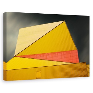 Tablou canvas - Acoperisul Galben, Cladire, Arhitectura, Cubism, 60 x 90 cm