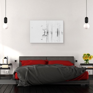 Tablou canvas - Alb, Abstract, Pasare, Punct, 60 x 90 cm - Img 3