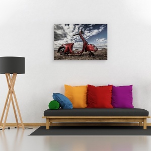 Tablou canvas - Amintiri Inramate, Islanda, Borgarfjordur, Peisaj, Vespa, Vechi, 40 x 60 cm - Img 2