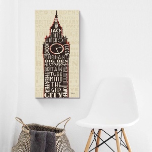 Tablou decorativ Londra Big Ben pe canvas 40x100 cm