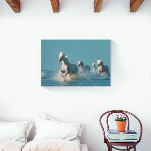 Tablou decorativ cai albi canvas 60x90 cm