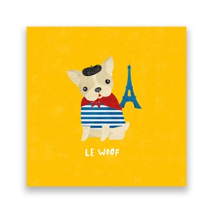 Tablou Canvas - Animal, Catelus, Citat, Bulldog, 60 x 60 cm