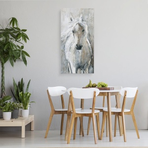 Tablou canvas - Animale, Cal Alb, Pictura , 50 x 100 cm - Img 4