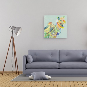 Tablou canvas - Animale, Diverse, Camile Colorate, Pictura, 90 x 90 cm - Img 2