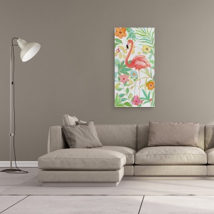 Tablou canvas - Animale, Flori, Flamingo, Pictura, 50 x 100 cm - Img 2