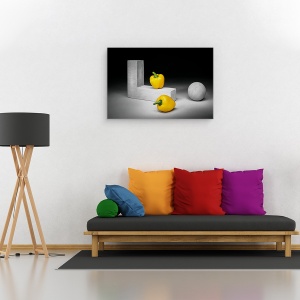 Tablou canvas - Ardei Galbeni, Piper, Geometric, Bucatarie, Natura Moarta, 80 x 120 cm - Img 2