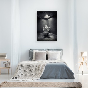Tablou canvas - Arestat, Ingeras, Portret, Model, Cer, Aripi, 60 x 90 cm - Img 3