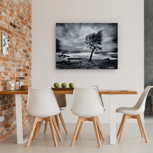 Tablou canvas - Astazi Nimeni, Vant, Alb-Negru, Suflare, 50 x 70 cm - Img 4