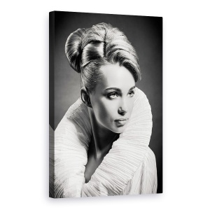 Tablou canvas - Aurora, Alb-Negru, Portret, Moda, Femeie, Persoana, 60 x 90 cm