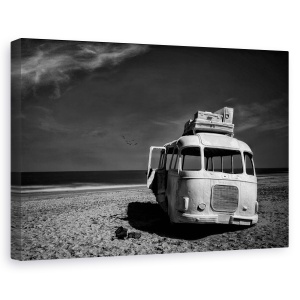 Tablou canvas - Autobuz, Peisaj, Valiza, Nisip, Naufragiat, 60 x 90 cm
