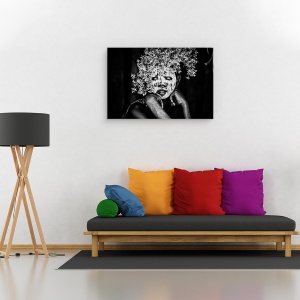 Tablou canvas - Baiat, Suri, Ethiopia, Alb-Negru, Baiat, Originar, Indigene, 60 x 90 cm - Img 2