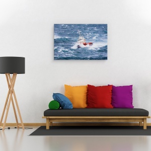 Tablou canvas - Barca Pilot, Remorcher, Mare, Ocean, Valuri, Islanda, 40 x 60 cm - Img 2