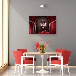 Tablou canvas - Bine Ati Venit La Spectacol, Caini, Caine, Portret, Animale, Circ, 40 x 60 cm - Img 4