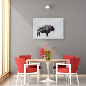 Tablou canvas - Bizonul, Animal, Mamifer, Coarne, 80 x 120 cm - Img 4