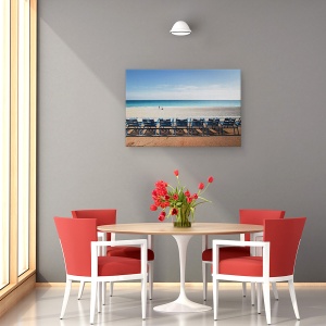 Tablou canvas - Briza Marii, Plaja, Mare, Ocean, Scaune, Oameni, 60 x 90 cm - Img 4