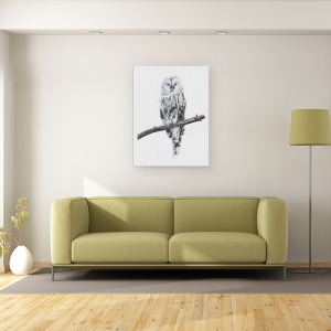 Tablou canvas - Bufnita Libertatii, Carisma, Inteligenta, Armonie, Pasare, Salbatic, 60 x 80 cm - Img 2