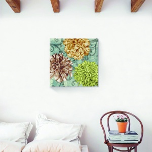 Tablou decorativ canvas cu bujori aurii 60x60 cm