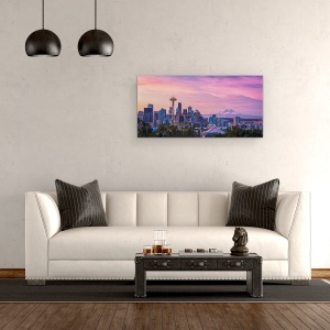 Tablou canvas - Buna Dimineata, Seattle, Cer, Rainier, Rasarit De Soare, Mount Rainer, 50 x 100 cm - Img 2
