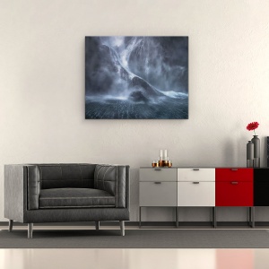 Tablou canvas - Caderea, Sunet Milford, Noua Zeelanda, Peisaj, Cascada, Apa, 60 x 75 cm - Img 2