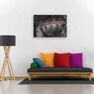 Tablou canvas - Calaretul Fantoma, Elvetia, Filisur, Tren, Viaduct, Pod, 60 x 90 cm - Img 2