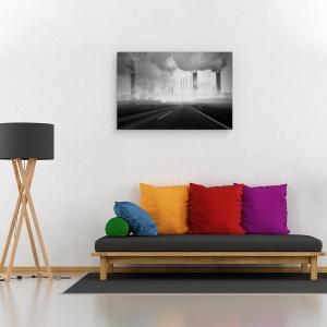 Tablou canvas - Calatorie Spre Casa, Stare De Spirit, Straniu, Silueta, Strada, Drum, 40 x 60 cm - Img 4