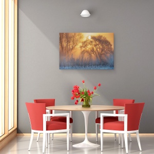 Tablou canvas - Cald Si Rece, Peisaj, Aur, Soare, Raze, 60 x 90 cm - Img 4