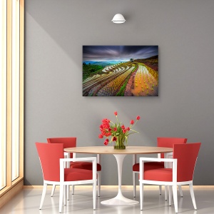 Tablou canvas - Camp de orez, Peisaj, Terasa, Camp, Planta, 80 x 120 cm - Img 4