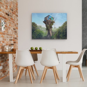 Tablou canvas - Casa In Cer, Acasa, Casuta Din Copac, 60 x 80 cm - Img 4