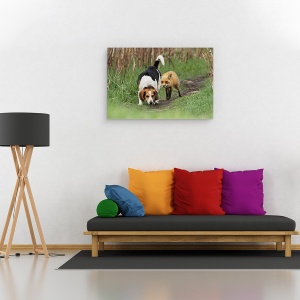 Tablou canvas - Cel Mai Rau Caine De Vanatoare Din Lume, Umor, Animal, Beagle, Vanatoare, Salbatic, 40 x 60 cm - Img 3
