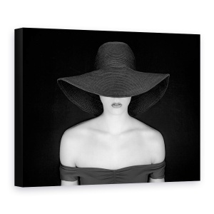 Tablou Canvas - Chic, Femeie, Palarie, Moda, Buzele, Model, 50 x 70 cm