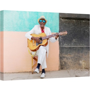 Tablou canvas - Chitaristul Cubanez, Culoare, Cuba, Havana, Chitarist, 40 x 60 cm