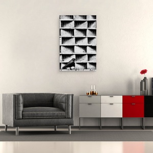 Tablou canvas - Cioara, Corb, Beton, Industrial, 60 x 90 cm - Img 2