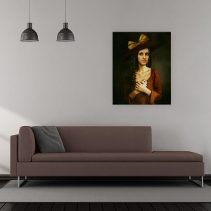 Tablou canvas - Clasic, Vintage, Clasic, Portret, Panglica, Studio, 60 x 75 cm - Img 2
