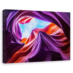 Tablou canvas - Coborare magica in anionul din Antelope, Peisaj, Piatra, Violet, Rosu, 60 x 90 cm