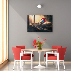 Tablou canvas - Coltul Golden Bermed, Actiune, Sport, Bicicleta, Mountainbike, 60 x 90 cm - Img 4