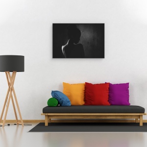 Tablou canvas - Conexiune Senzuala, Intuneric, Umbra, Silueta, Stare De Spirit, Emotie, 80 x 120 cm - Img 2