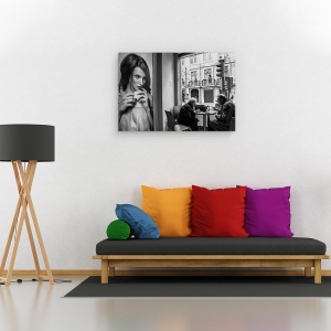 Tablou canvas - Conversatii, Cafea, Cuplu, Vorbesc, Pereche, Bautura, Cana, 80 x 120 cm - Img 2