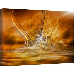 Tablou canvas - Cresterea, Abstract, Apa, Fum, Aur, Stropi, 60 x 90 cm