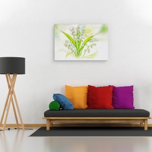 Tablou canvas - Crinul Din Vale, Flori, Verde, Luminos, 40 x 60 cm - Img 2