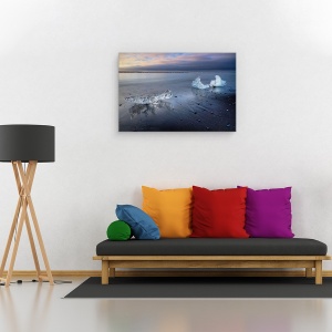 Tablou canvas - Cristal de Gheata, Peisaj, Apa, Zapada, Cer, Mare, Nori, 40 x 60 cm - Img 2