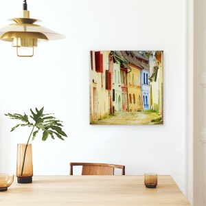 Tablou canvas - Culori, Colorat, Strada, Case, Arhitectura, Fatada, 60 x 60 cm - Img 4