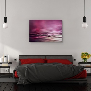 Tablou canvas - Culorile apei, Abstract, Flori, Roz, Peisaj, 80 x 120 cm - Img 2