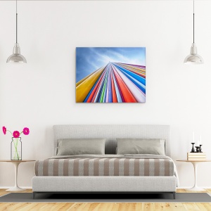 Tablou canvas - Curcubeu Dintr-Un Nor, Paris, Culoare, Grinzi, 60 x 75 cm - Img 3