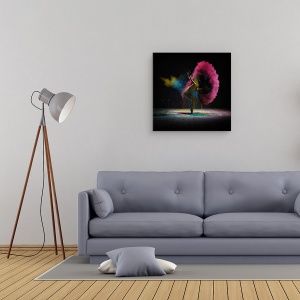 Tablou canvas - Dansul Prafului, Praf, Miscare, Congela, Femeie, 60 x 60 cm - Img 2