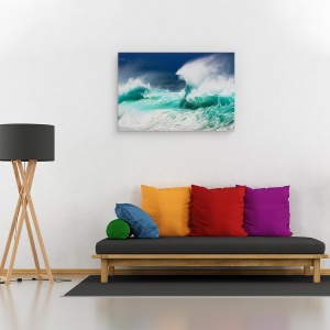 Tablou canvas - Dead Man'S Beach, Alb, Apa, Plaja, Valuri, Putere, 60 x 90 cm - Img 2