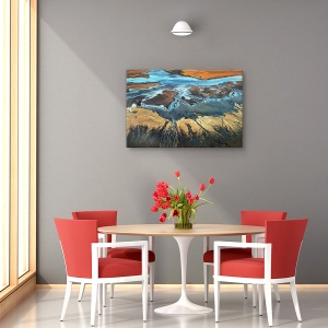 Tablou canvas - Desertul californian vazut de sus, Peisaj, Sua, Desert, Rau, 40 x 60 cm - Img 4