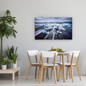 Tablou canvas - Diamante Albastre, Peisaj Marin, Iarna, Flux, Surf, 50 x 80 cm - Img 4