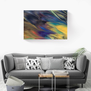 tablou decorativ abstract multicolor pe canvas 60x90 cm